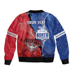 Personalised Kangaroos And Bombers Football Sleeve Zip Bomber Jacket Sporty Version