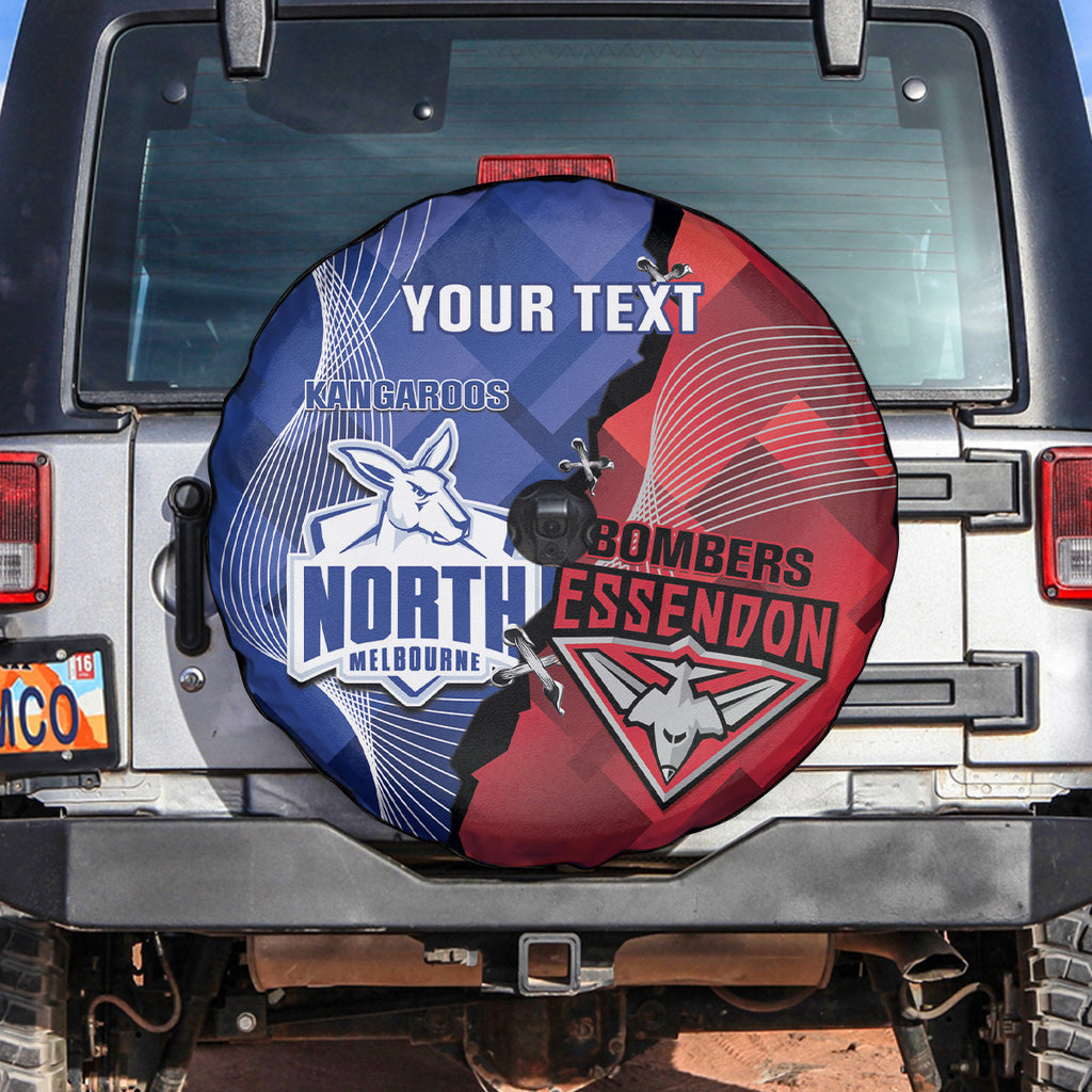 Personalised Kangaroos And Bombers Football Spare Tire Cover Sporty Version