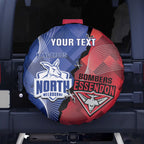 Personalised Kangaroos And Bombers Football Spare Tire Cover Sporty Version