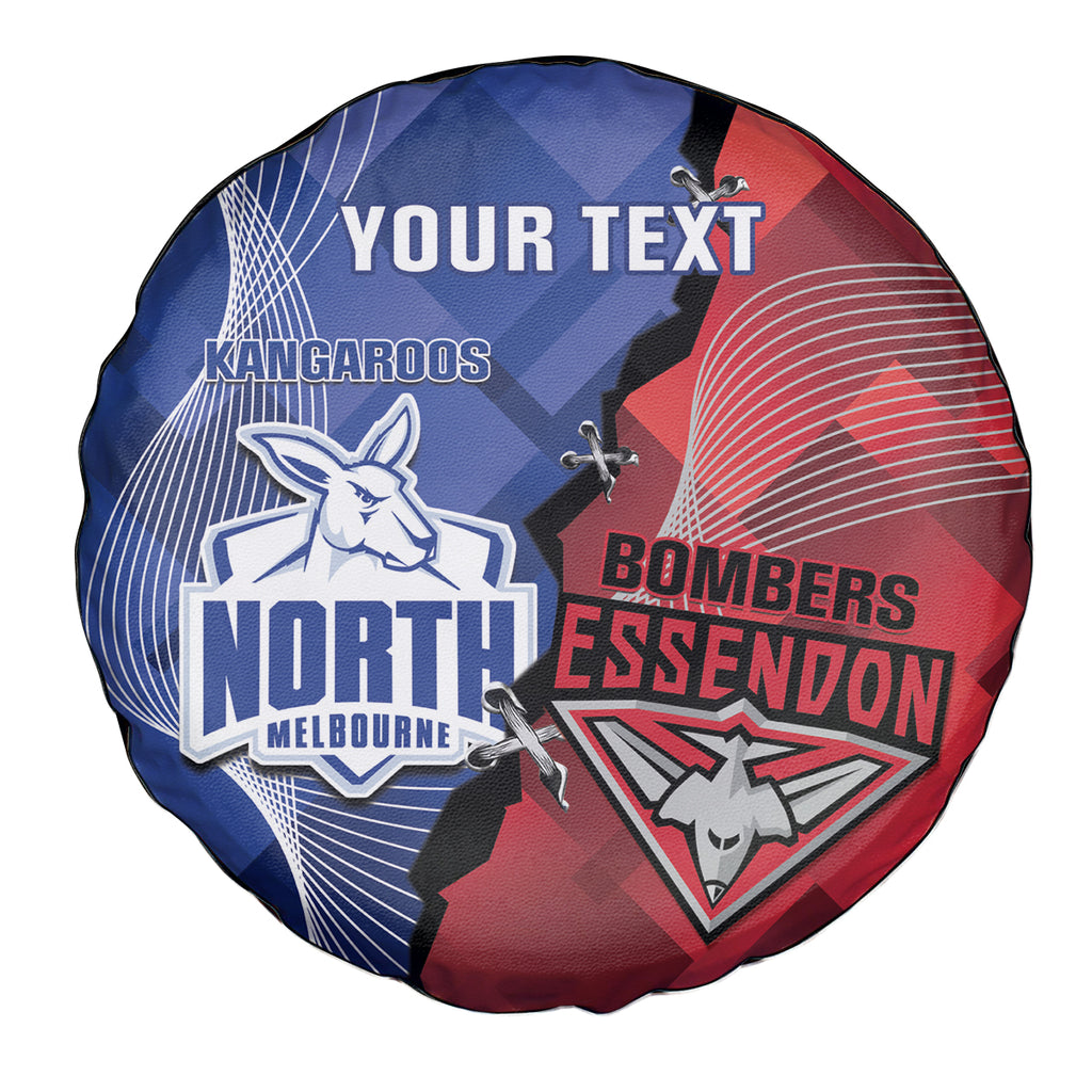 Personalised Kangaroos And Bombers Football Spare Tire Cover Sporty Version