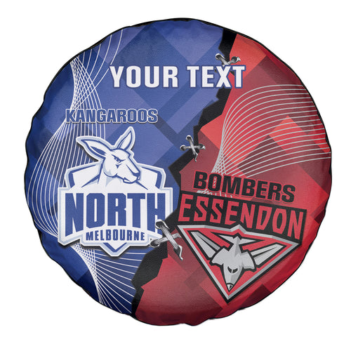 Personalised Kangaroos And Bombers Football Spare Tire Cover Sporty Version