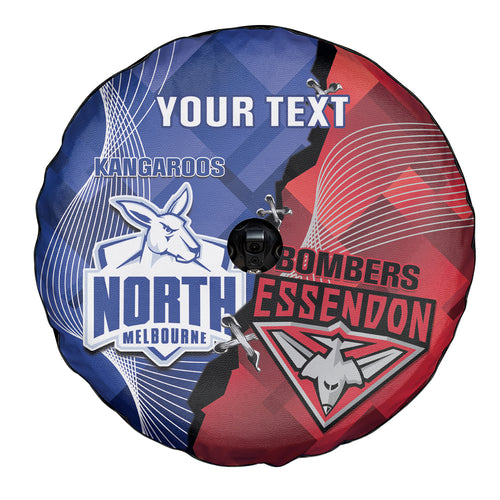 Personalised Kangaroos And Bombers Football Spare Tire Cover Sporty Version