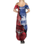 Personalised Kangaroos And Bombers Football Summer Maxi Dress Sporty Version