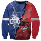 Personalised Kangaroos And Bombers Football Sweatshirt Sporty Version