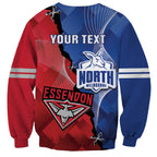 Personalised Kangaroos And Bombers Football Sweatshirt Sporty Version