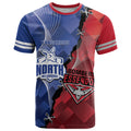 Personalised Kangaroos And Bombers Football T Shirt Sporty Version
