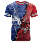 Personalised Kangaroos And Bombers Football T Shirt Sporty Version