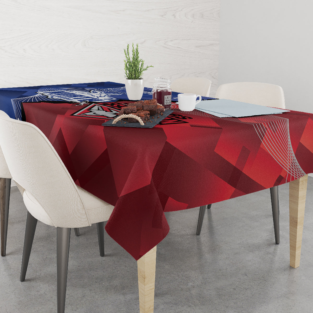 Personalised Kangaroos And Bombers Football Tablecloth Sporty Version
