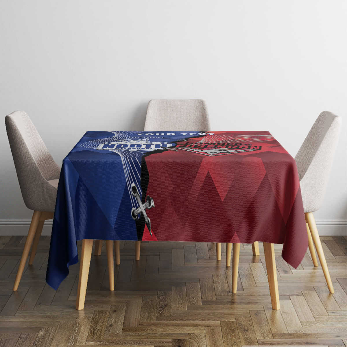 Personalised Kangaroos And Bombers Football Tablecloth Sporty Version