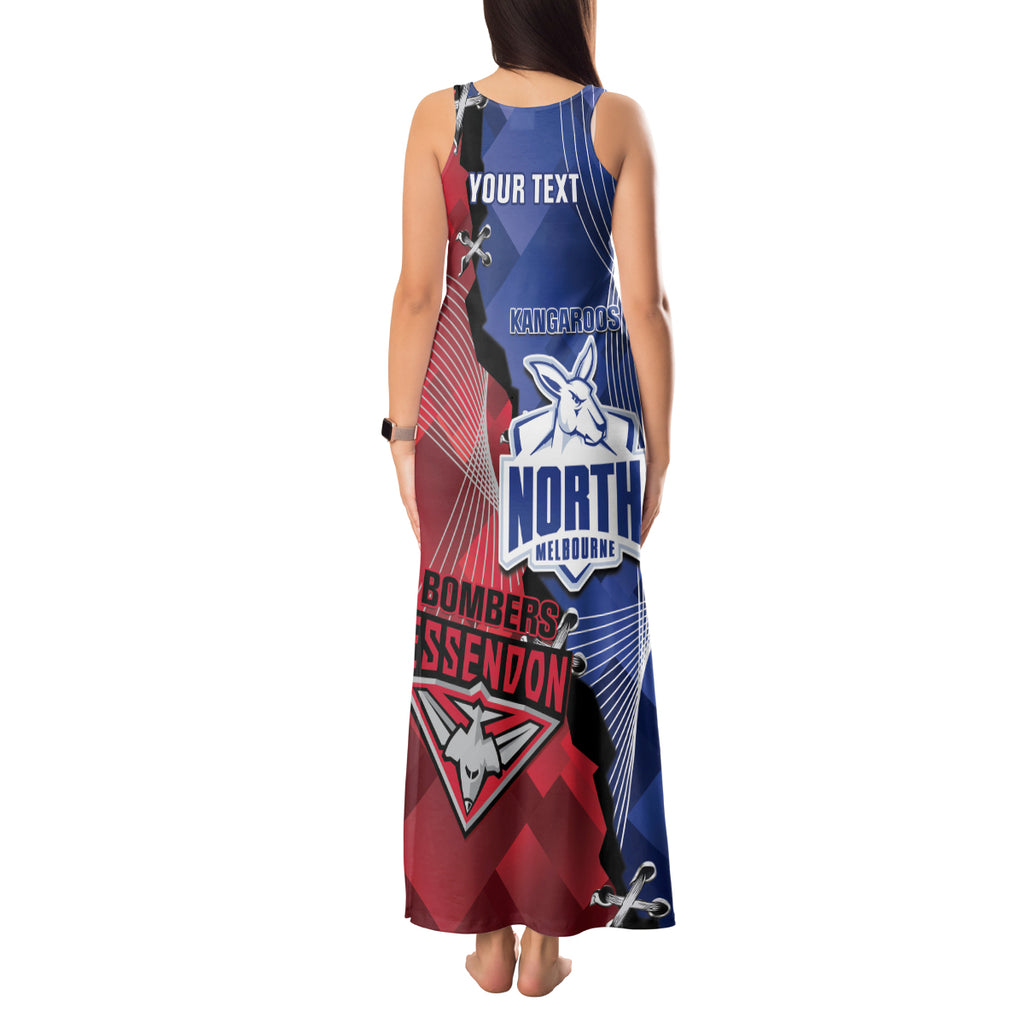 Personalised Kangaroos And Bombers Football Tank Maxi Dress Sporty Version