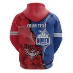 Personalised Kangaroos And Bombers Football Zip Hoodie Sporty Version