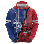 Personalised Kangaroos And Bombers Football Zip Hoodie Sporty Version