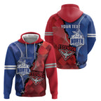 Personalised Kangaroos And Bombers Football Zip Hoodie Sporty Version