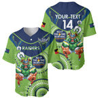 Custom NRL Raiders NAIDOC Week Baseball Jersey Keep The Fire Burning Indigenous Art