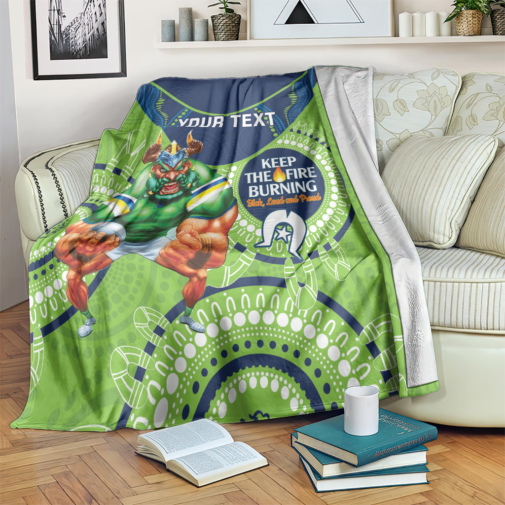 Custom NRL Raiders NAIDOC Week Blanket Keep The Fire Burning Indigenous Art