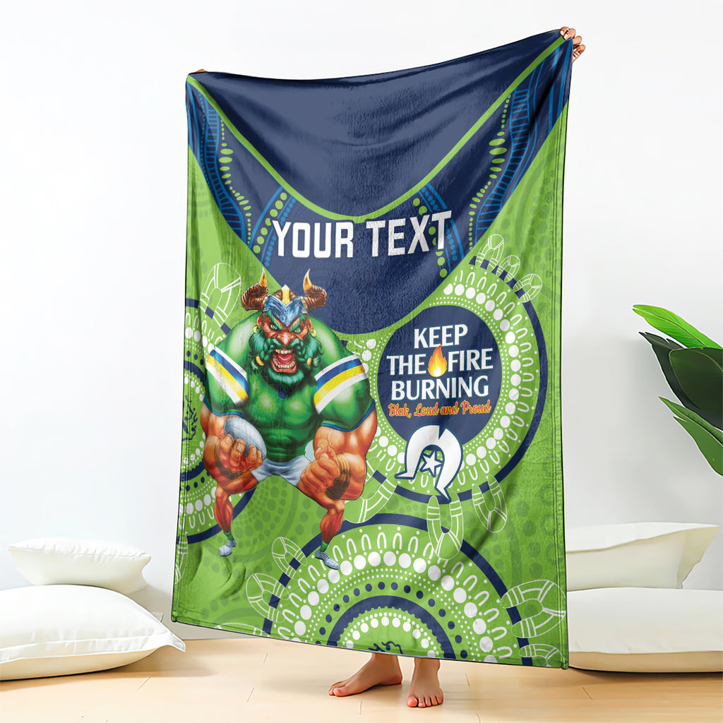 Custom NRL Raiders NAIDOC Week Blanket Keep The Fire Burning Indigenous Art