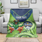 Custom NRL Raiders NAIDOC Week Blanket Keep The Fire Burning Indigenous Art