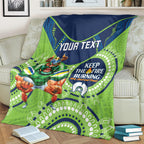 Custom NRL Raiders NAIDOC Week Blanket Keep The Fire Burning Indigenous Art