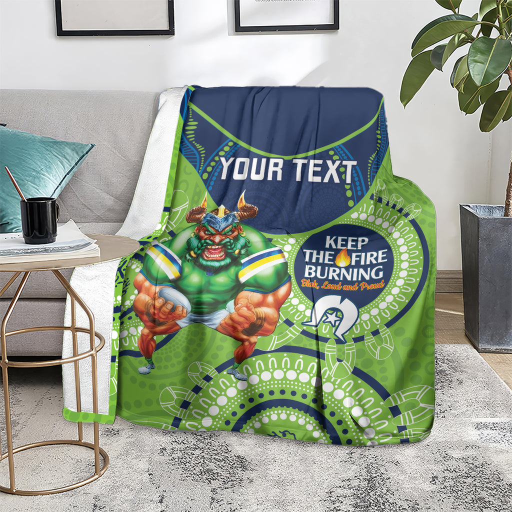 Custom NRL Raiders NAIDOC Week Blanket Keep The Fire Burning Indigenous Art