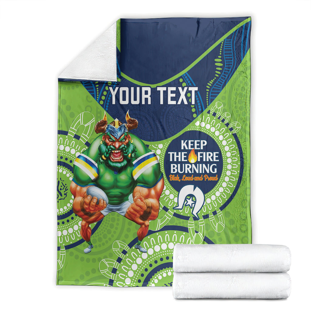 Custom NRL Raiders NAIDOC Week Blanket Keep The Fire Burning Indigenous Art
