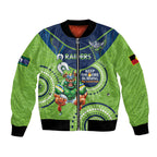 Custom NRL Raiders NAIDOC Week Bomber Jacket Keep The Fire Burning Indigenous Art