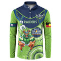 Custom NRL Raiders NAIDOC Week Button Sweatshirt Keep The Fire Burning Indigenous Art