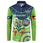 Custom NRL Raiders NAIDOC Week Button Sweatshirt Keep The Fire Burning Indigenous Art