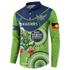 Custom NRL Raiders NAIDOC Week Button Sweatshirt Keep The Fire Burning Indigenous Art