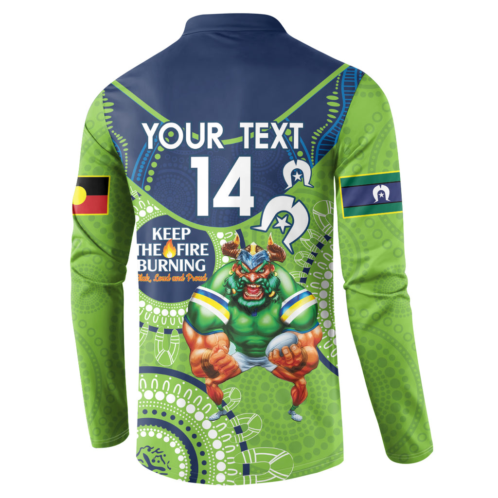 Custom NRL Raiders NAIDOC Week Button Sweatshirt Keep The Fire Burning Indigenous Art