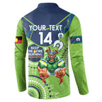 Custom NRL Raiders NAIDOC Week Button Sweatshirt Keep The Fire Burning Indigenous Art
