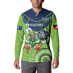 Custom NRL Raiders NAIDOC Week Button Sweatshirt Keep The Fire Burning Indigenous Art