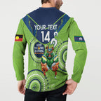 Custom NRL Raiders NAIDOC Week Button Sweatshirt Keep The Fire Burning Indigenous Art