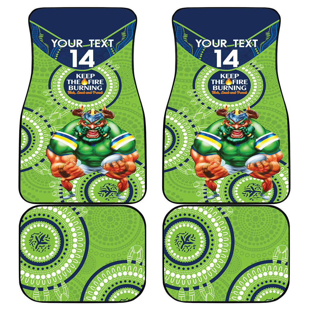 Custom NRL Raiders NAIDOC Week Car Mats Keep The Fire Burning Indigenous Art