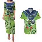 Custom NRL Raiders NAIDOC Week Couples Matching Puletasi and Hawaiian Shirt Keep The Fire Burning Indigenous Art