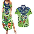 Custom NRL Raiders NAIDOC Week Couples Matching Summer Maxi Dress and Hawaiian Shirt Keep The Fire Burning Indigenous Art