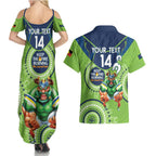 Custom NRL Raiders NAIDOC Week Couples Matching Summer Maxi Dress and Hawaiian Shirt Keep The Fire Burning Indigenous Art