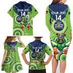 Custom NRL Raiders NAIDOC Week Family Matching Long Sleeve Bodycon Dress and Hawaiian Shirt Keep The Fire Burning Indigenous Art