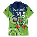 Custom NRL Raiders NAIDOC Week Family Matching Off The Shoulder Long Sleeve Dress and Hawaiian Shirt Keep The Fire Burning Indigenous Art