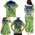 Custom NRL Raiders NAIDOC Week Family Matching Puletasi and Hawaiian Shirt Keep The Fire Burning Indigenous Art