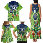 Custom NRL Raiders NAIDOC Week Family Matching Tank Maxi Dress and Hawaiian Shirt Keep The Fire Burning Indigenous Art