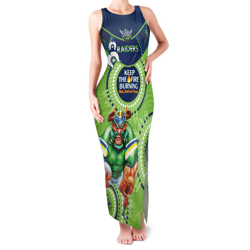 Custom NRL Raiders NAIDOC Week Family Matching Tank Maxi Dress and Hawaiian Shirt Keep The Fire Burning Indigenous Art