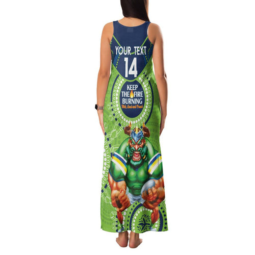 Custom NRL Raiders NAIDOC Week Family Matching Tank Maxi Dress and Hawaiian Shirt Keep The Fire Burning Indigenous Art