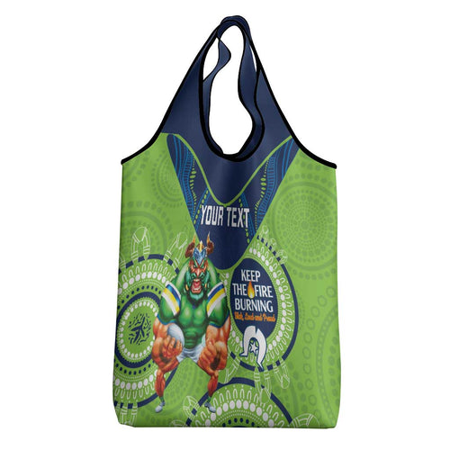 Custom NRL Raiders NAIDOC Week Grocery Bag Keep The Fire Burning Indigenous Art