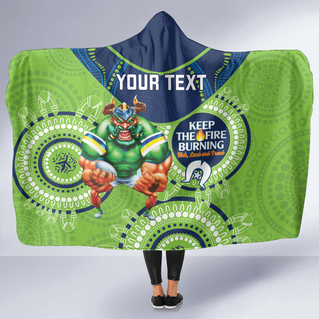 Custom NRL Raiders NAIDOC Week Hooded Blanket Keep The Fire Burning Indigenous Art