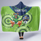 Custom NRL Raiders NAIDOC Week Hooded Blanket Keep The Fire Burning Indigenous Art