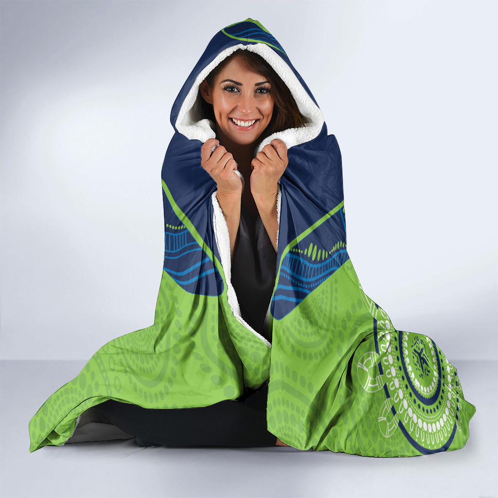 Custom NRL Raiders NAIDOC Week Hooded Blanket Keep The Fire Burning Indigenous Art