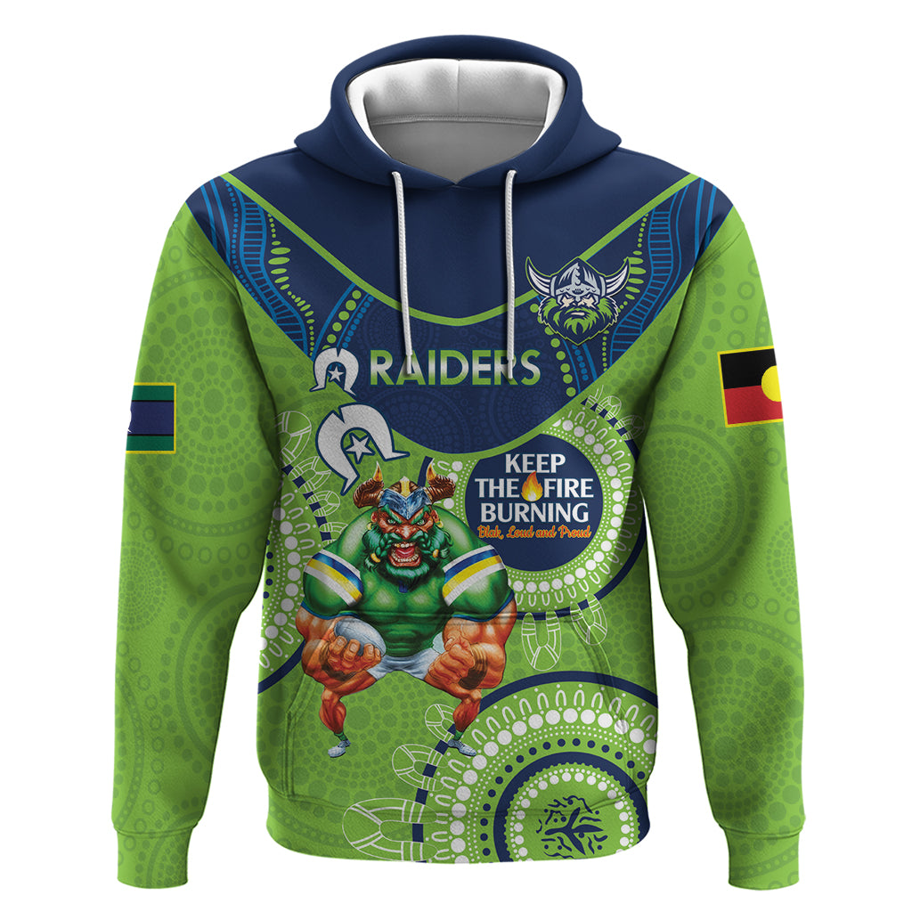 Custom NRL Raiders NAIDOC Week Hoodie Keep The Fire Burning Indigenous Art