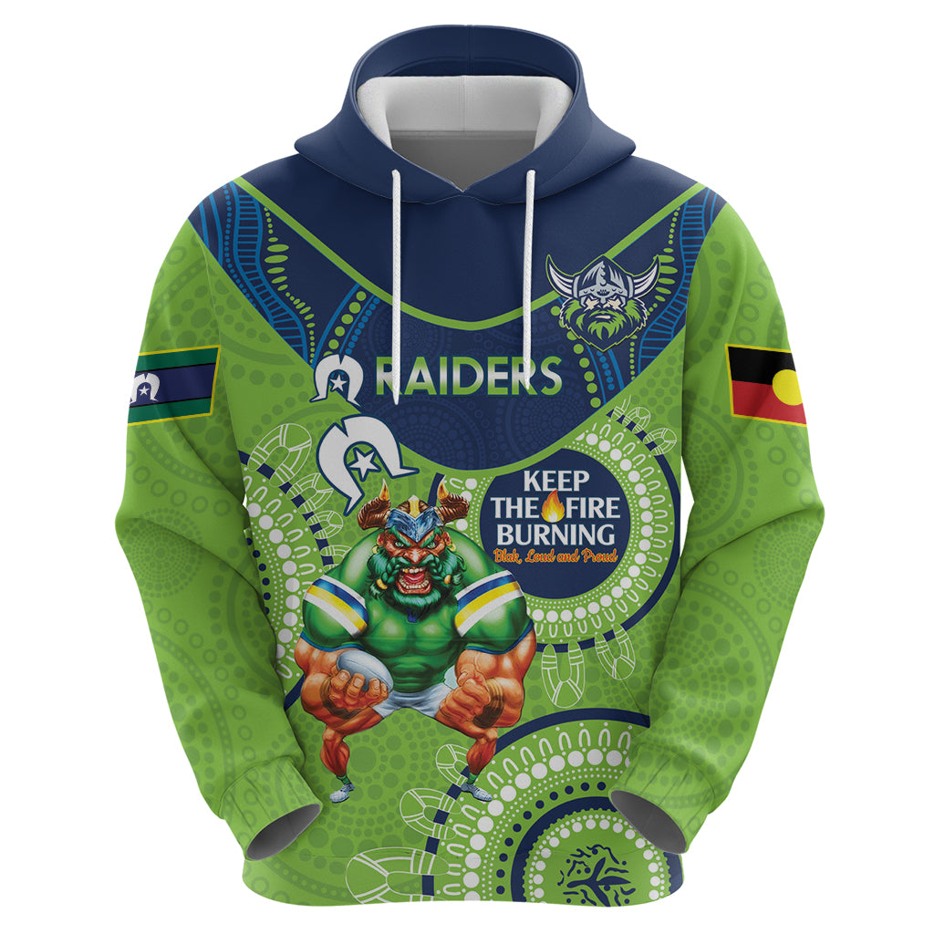 Custom NRL Raiders NAIDOC Week Hoodie Keep The Fire Burning Indigenous Art