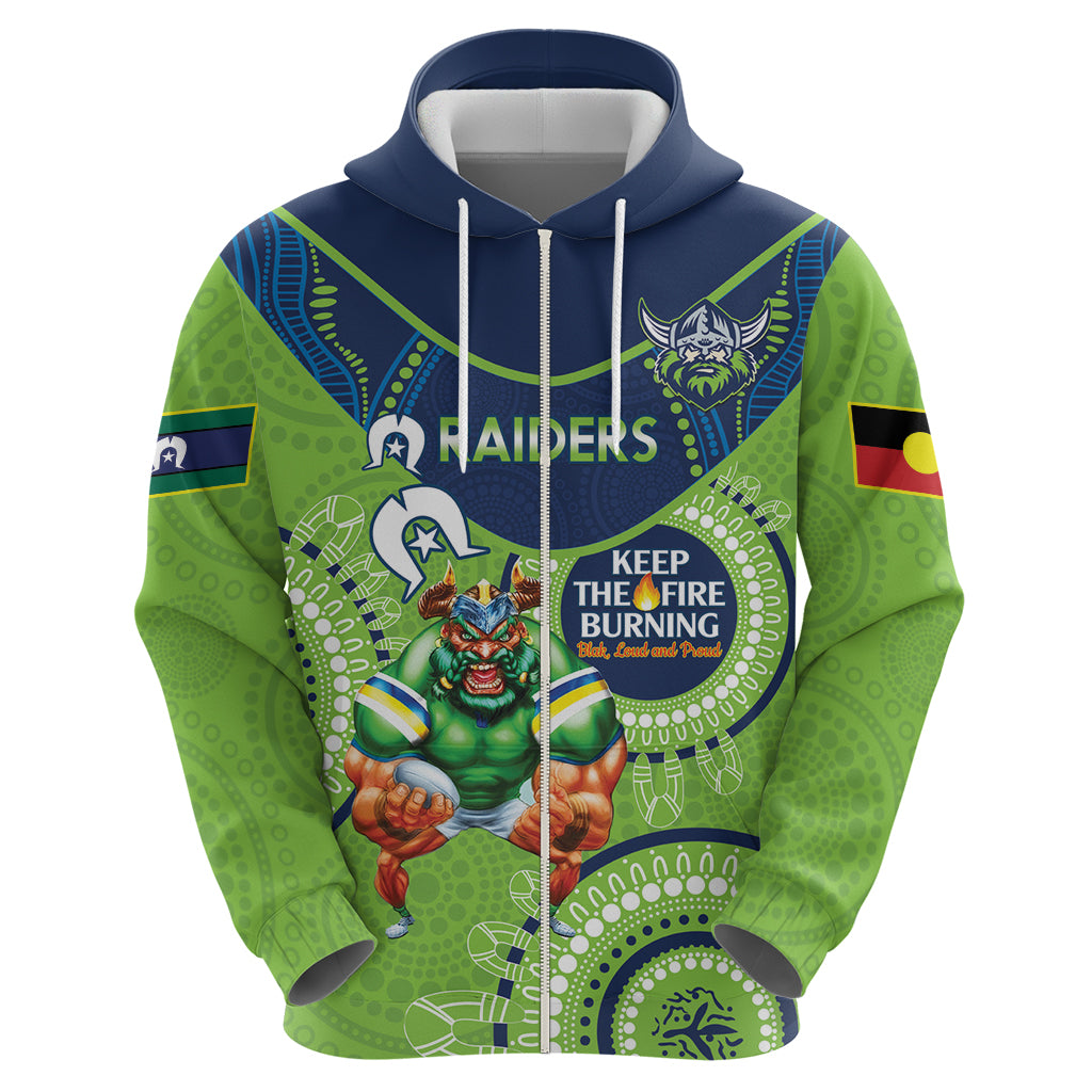 Custom NRL Raiders NAIDOC Week Hoodie Keep The Fire Burning Indigenous Art