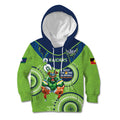 Custom NRL Raiders NAIDOC Week Kid Hoodie Keep The Fire Burning Indigenous Art